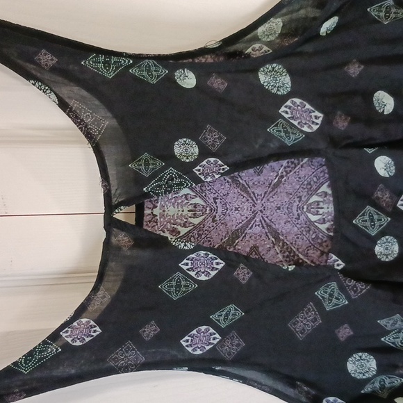 Intimately Free People boho pullover slip tank dress - SP - black/purple - Picture 5 of 8